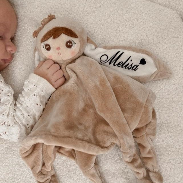 Schmusetuch "Cuddle" | Beige mit Schleife