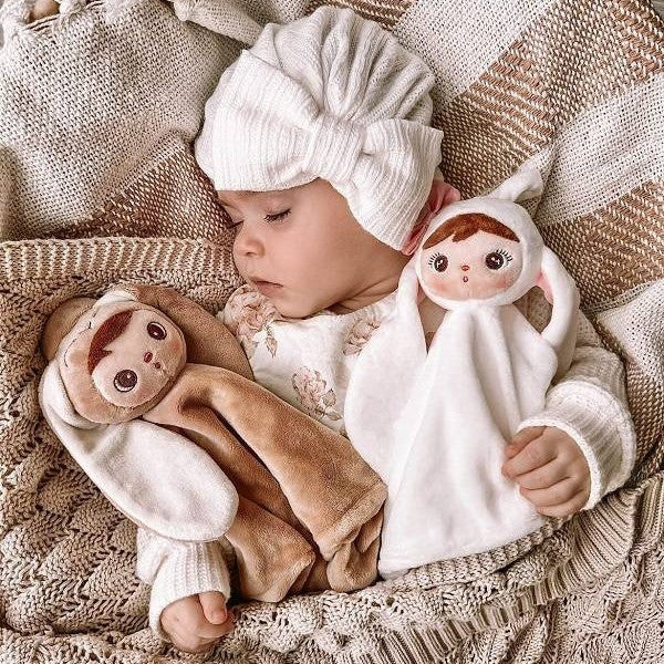 Schmusetuch "Cuddle" | Weiss mit Schleife