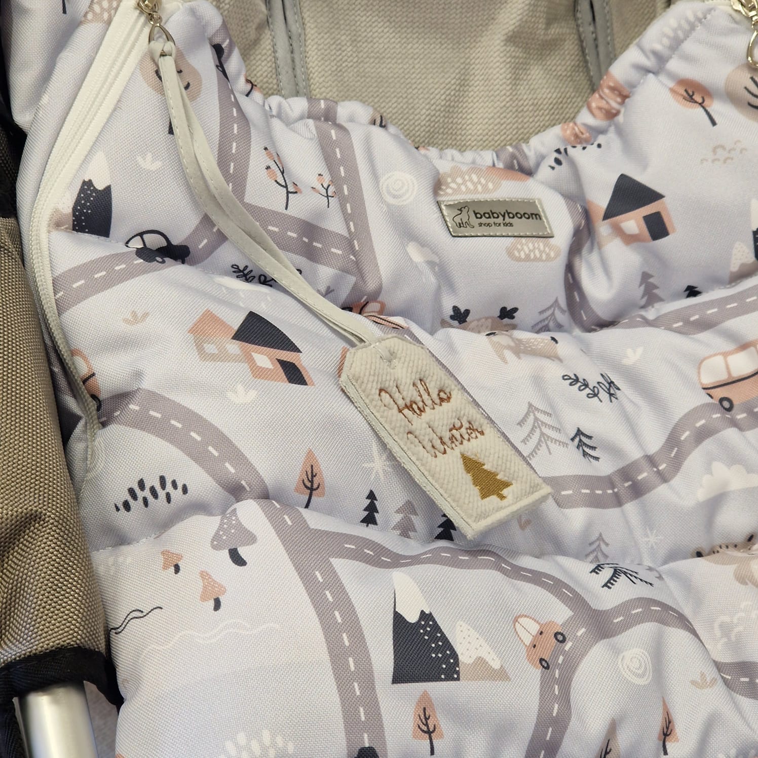 Winterfußsack inkl. Handmuff | Hellgrau & Skandinavia