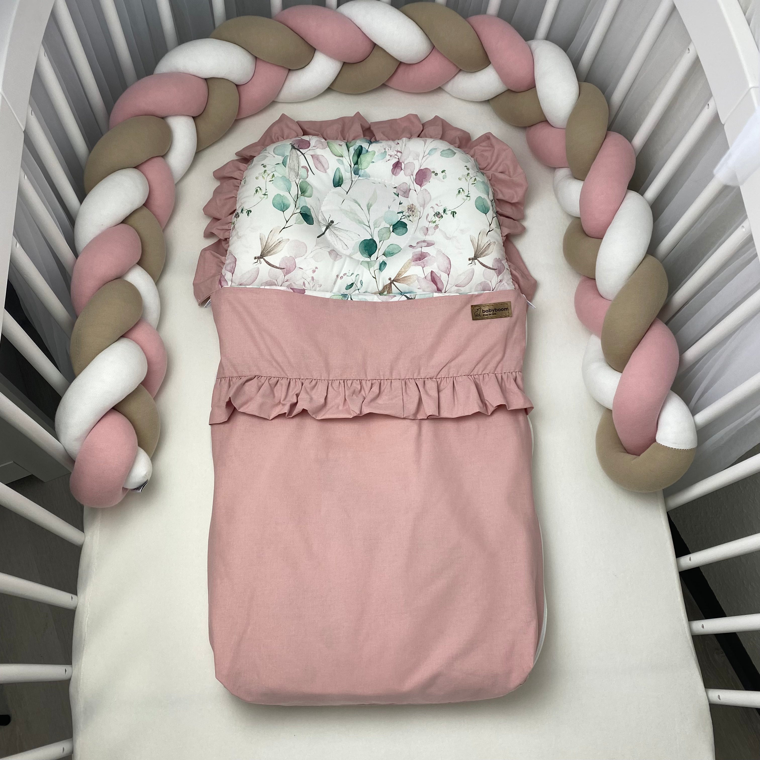 Babyschlafsack mit Rüschen | Lovely Eucalyptus & Strawberry yogurt | 75 cm | TOG 0.5