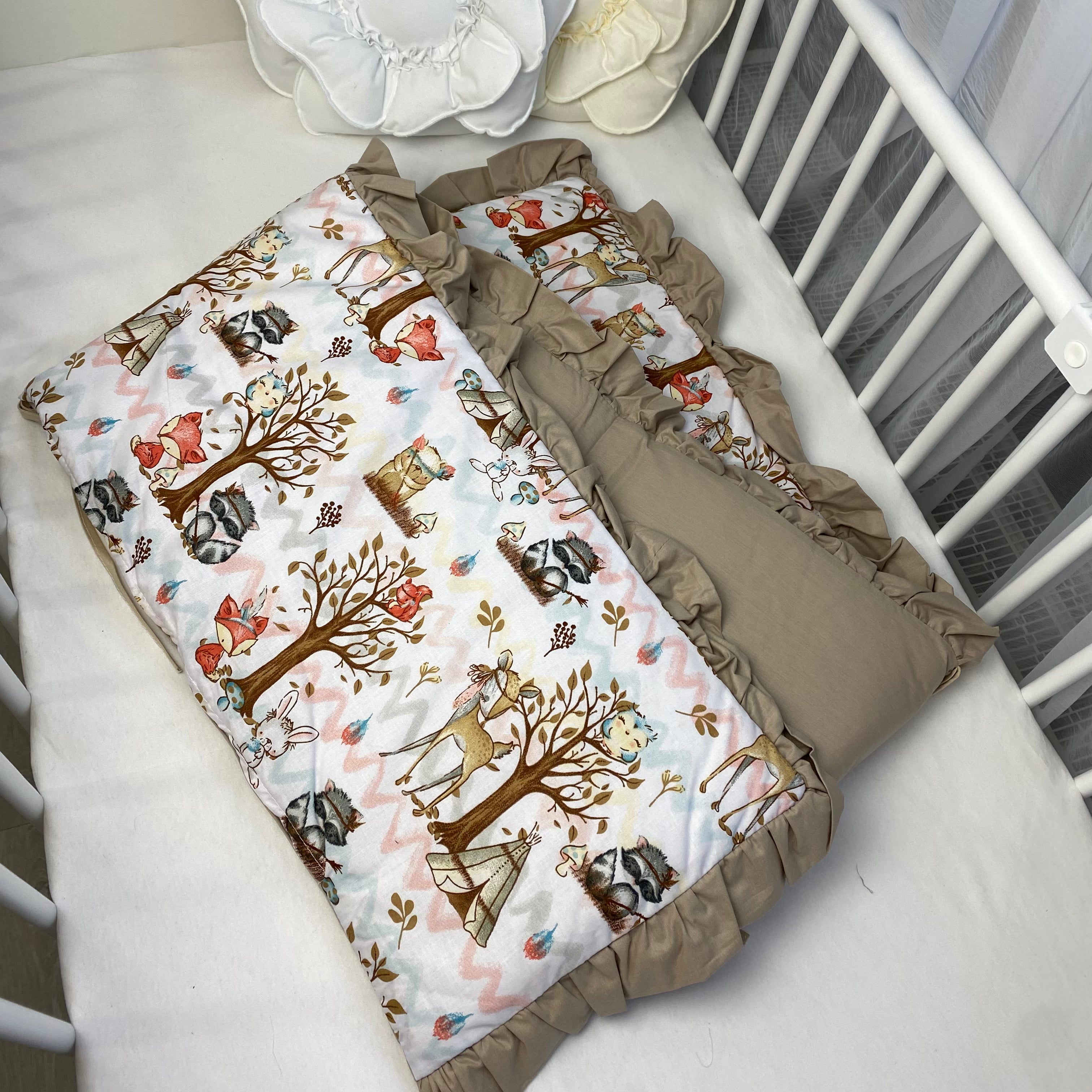 Bettumrandung für Babybett mit Rüschen aus Premium Baumwolle