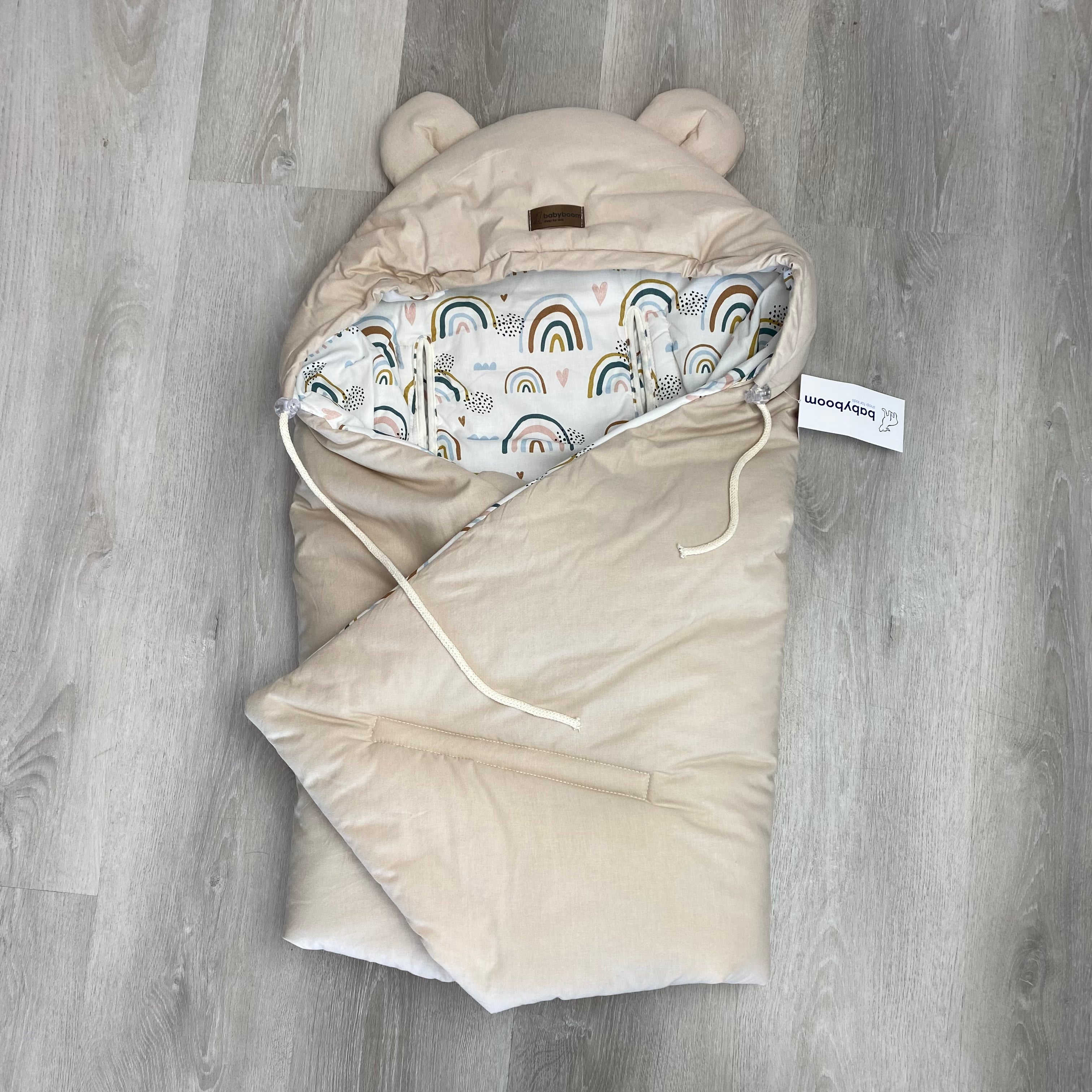 Ganzjahres-Einschlagdecke für Babyschale | Premium Baumwolle