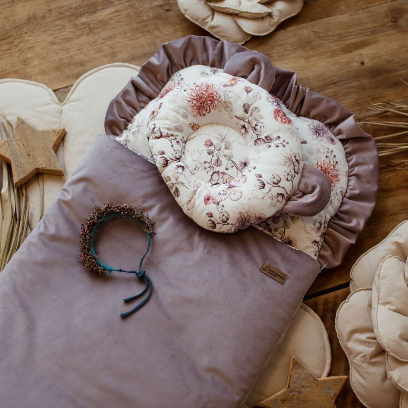 Flacher Schlafsack mit Rüschen | Premium Baumwolle & Samt