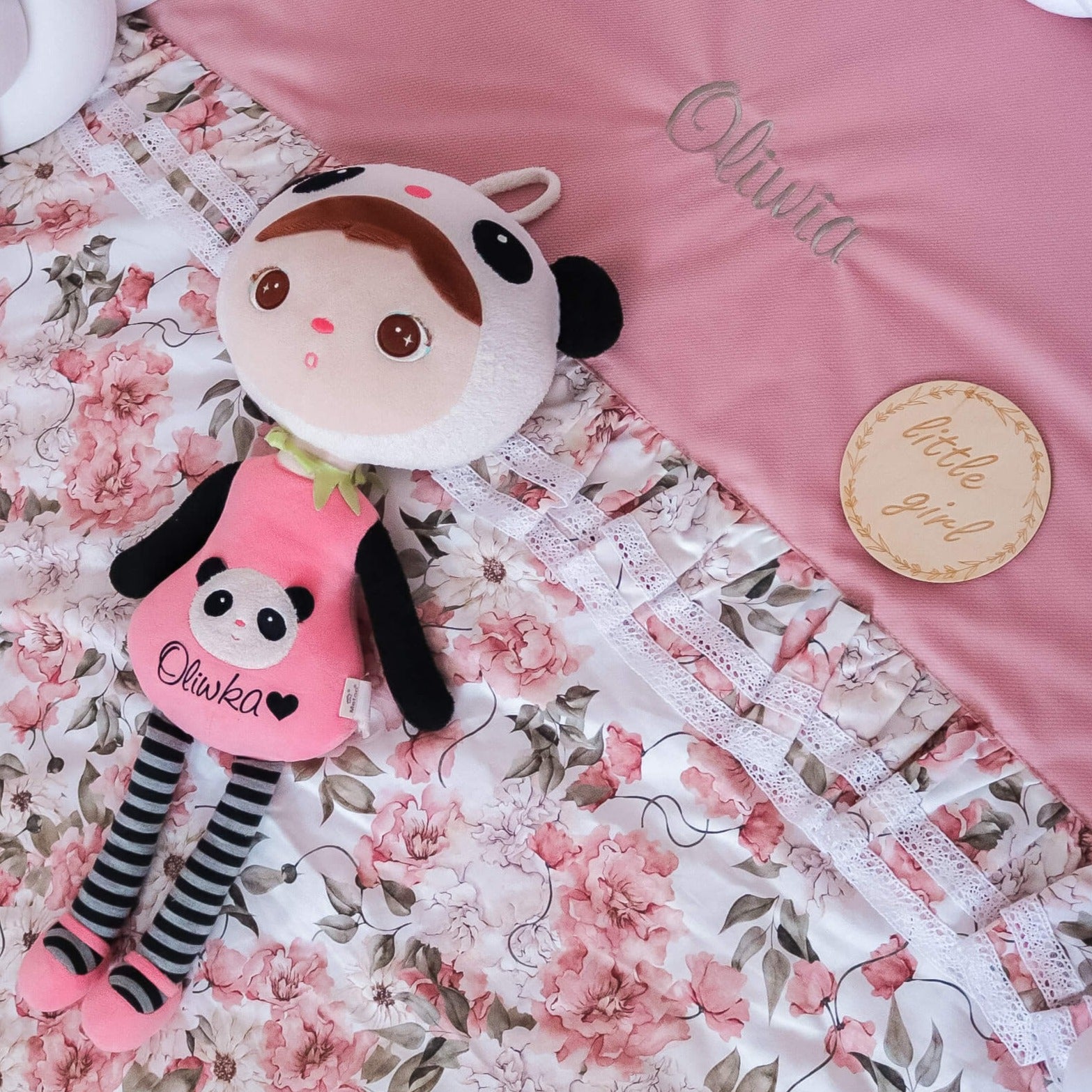 Bettwäsche "cutout" mit Rüschen und Spitze aus Premium Baumwolle und Samt-Stoff, handmade, babyboom shop for kids