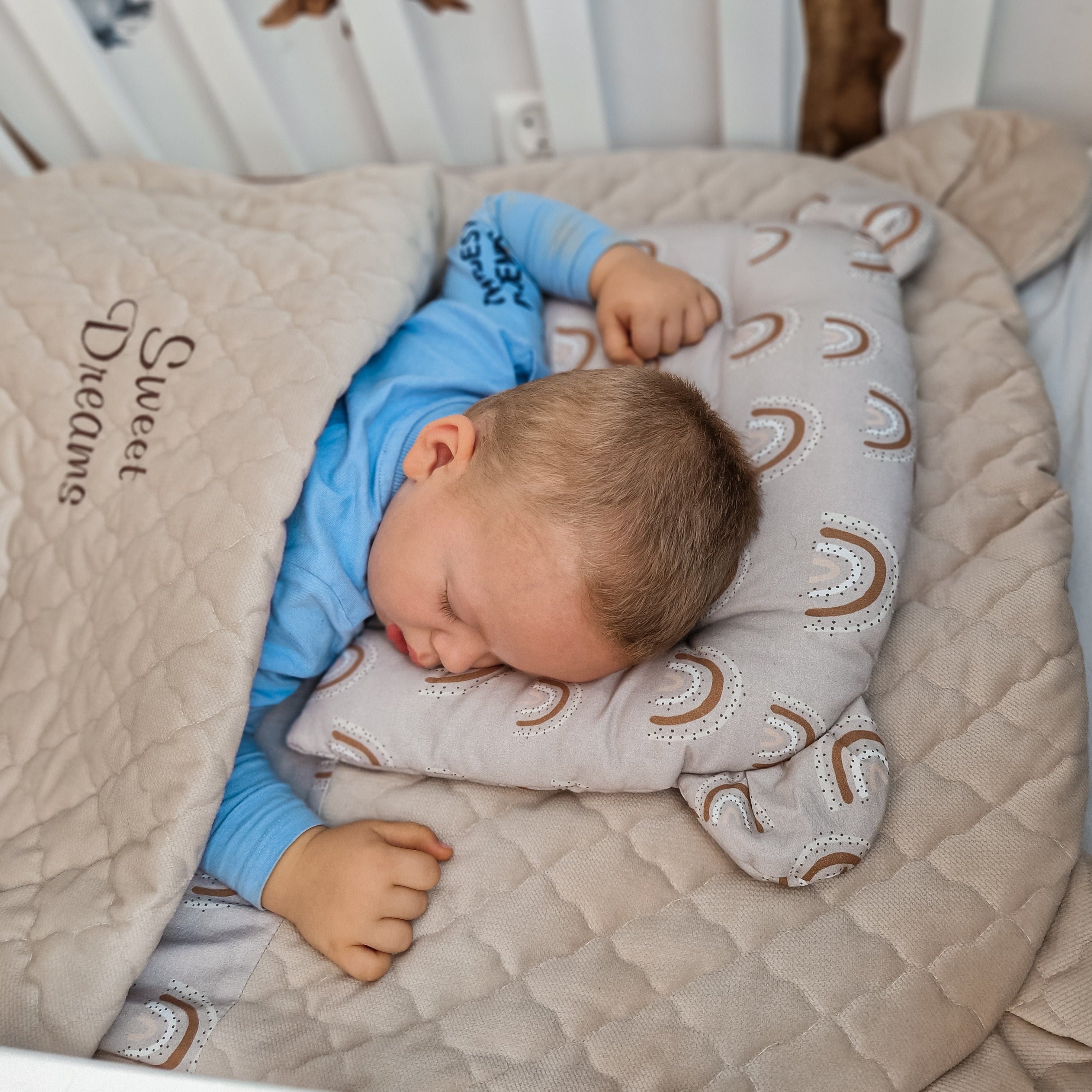 Kinderschlafsack mit Bärenohren inkl. Tragetasche | Premium Baumwolle & Samt gesteppt