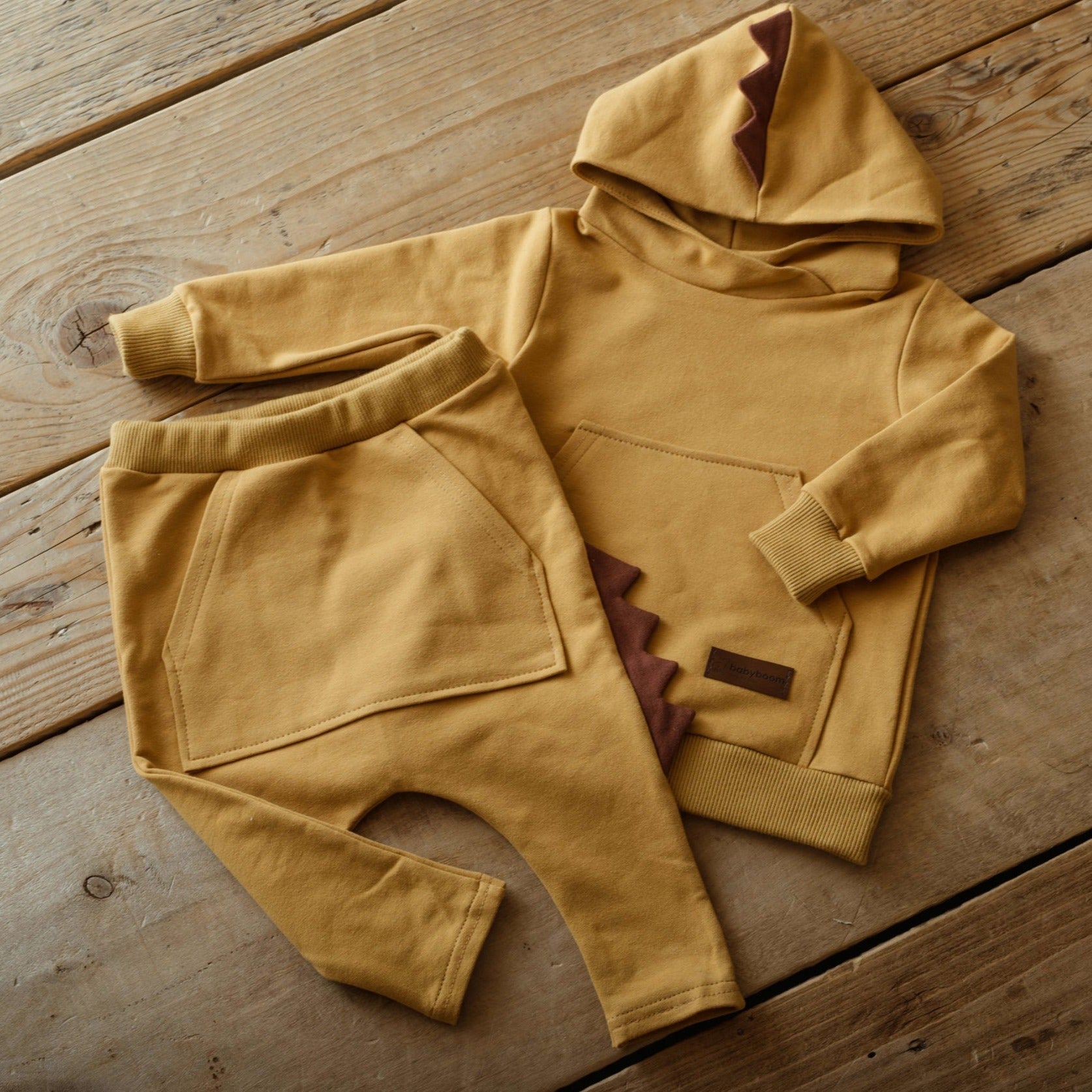 Jogging-Set DINO | Premium Sweatshirt-Stoff einfarbig | Mehrere Farben Gr. 56-116 cm