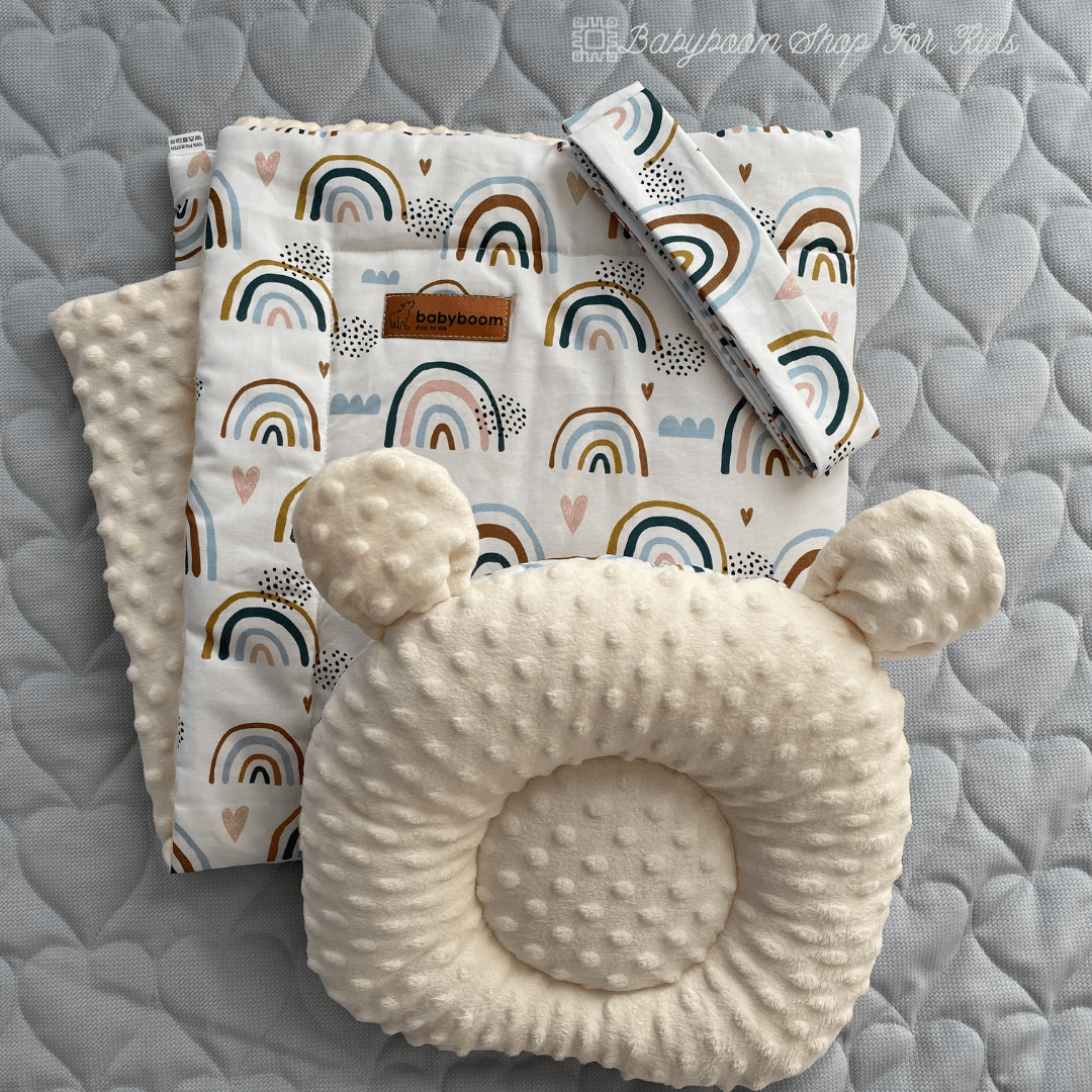 Babyhörnchen & Babydecke inkl. Kissen | Premium Baumwolle & Minky