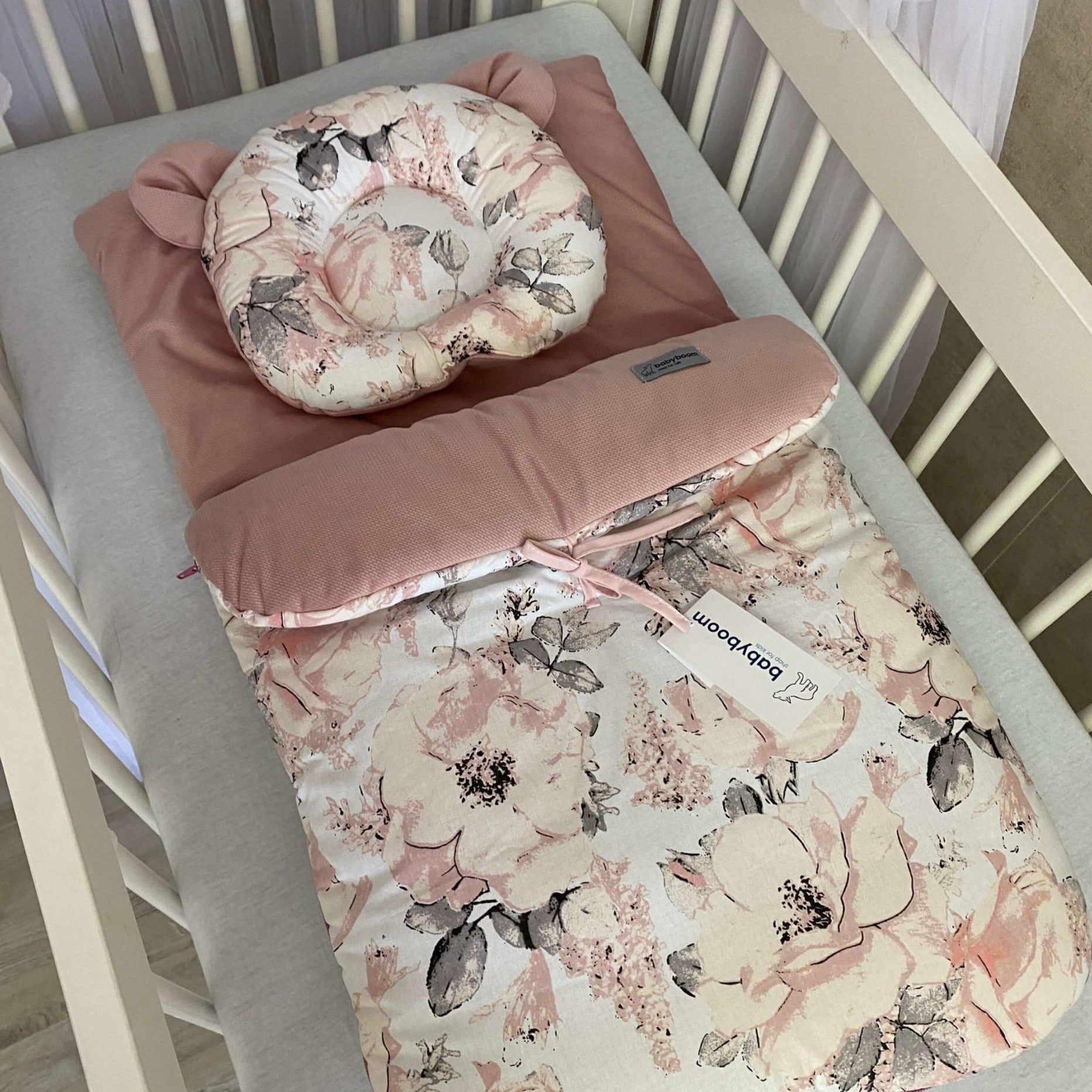 Babyschlafsack inkl. Bärenkissen | Soft Berry & Flowers | 85 cm | TOG 2.5