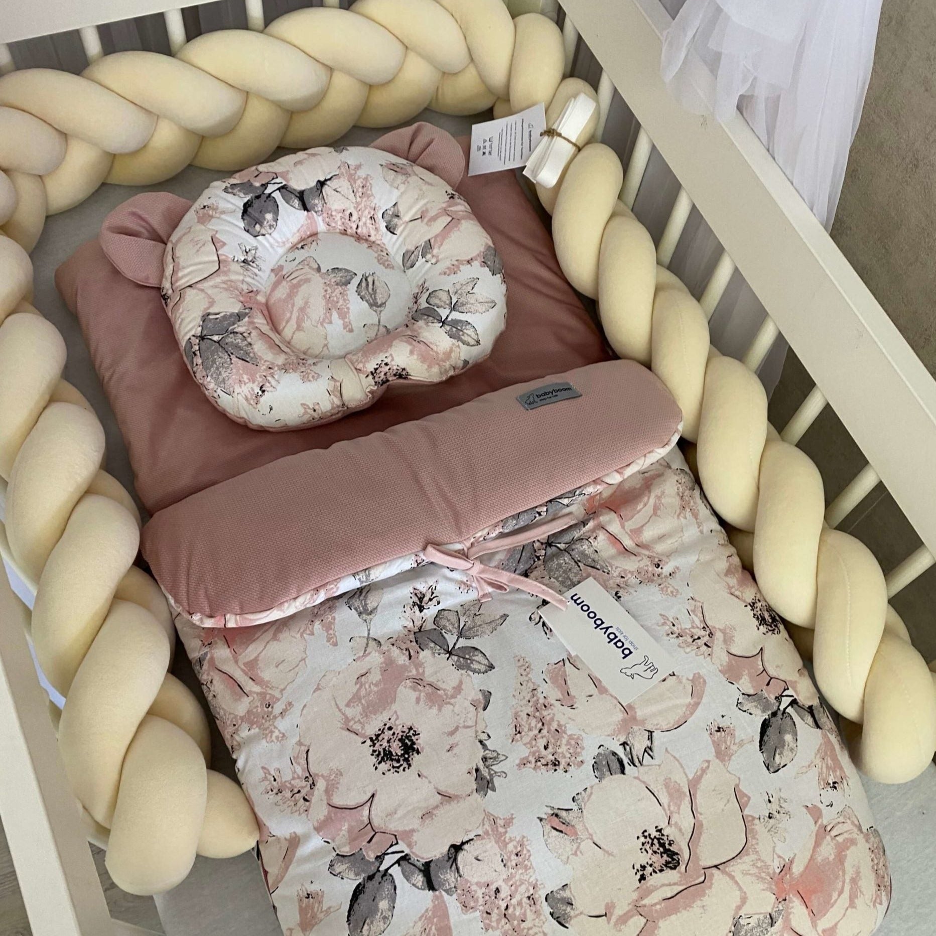 Babyschlafsack inkl. Bärenkissen | Soft Berry & Flowers | 85 cm | TOG 2.5