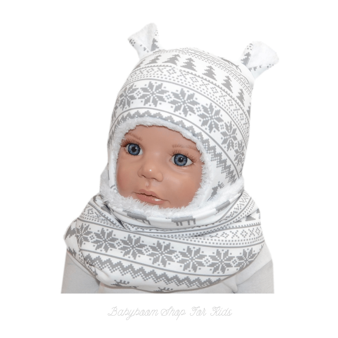 Wintermütze mit Loop für Babys und Kinder, handmade