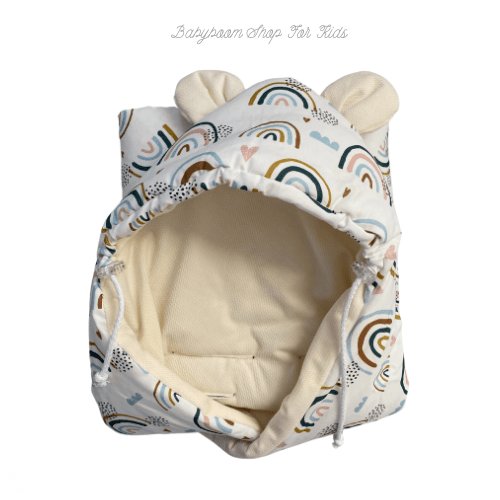 Ganzjahres-Einschlagdecke für Babyschale | Samt-Stoff & Premium Baumwolle