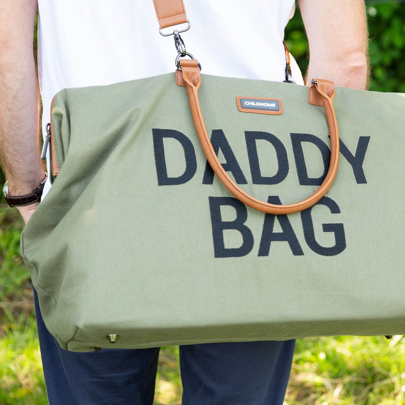 Childhome Daddy Bag & Wickeltasche - Canvas - khaki