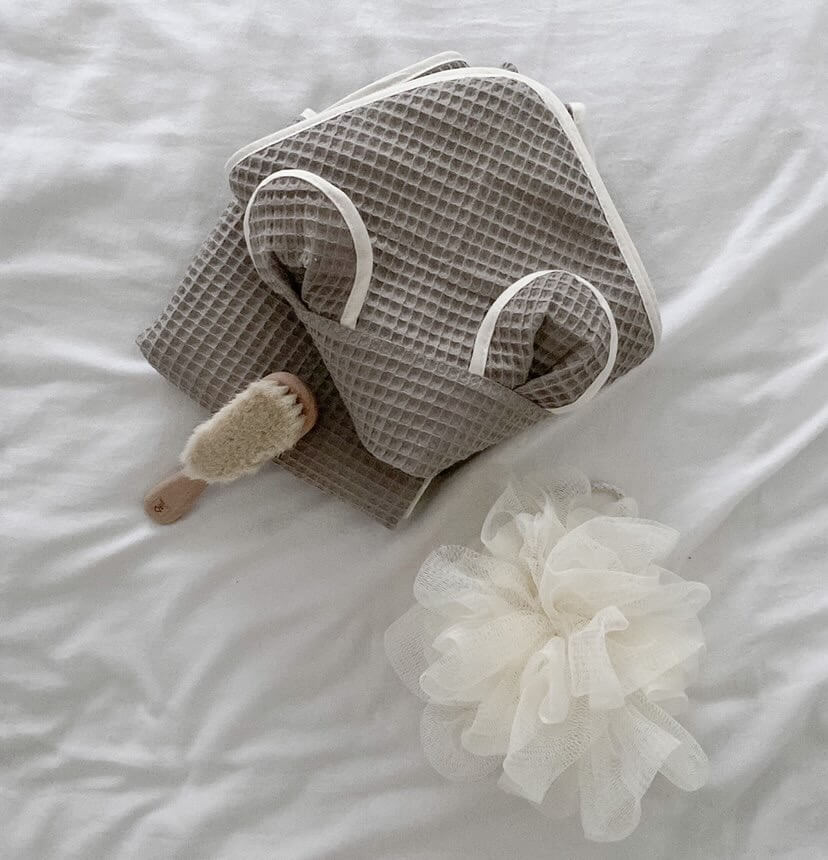 Handtuch mit Bärenohren aus Waffelpique, handmade, babyboom shop for kids