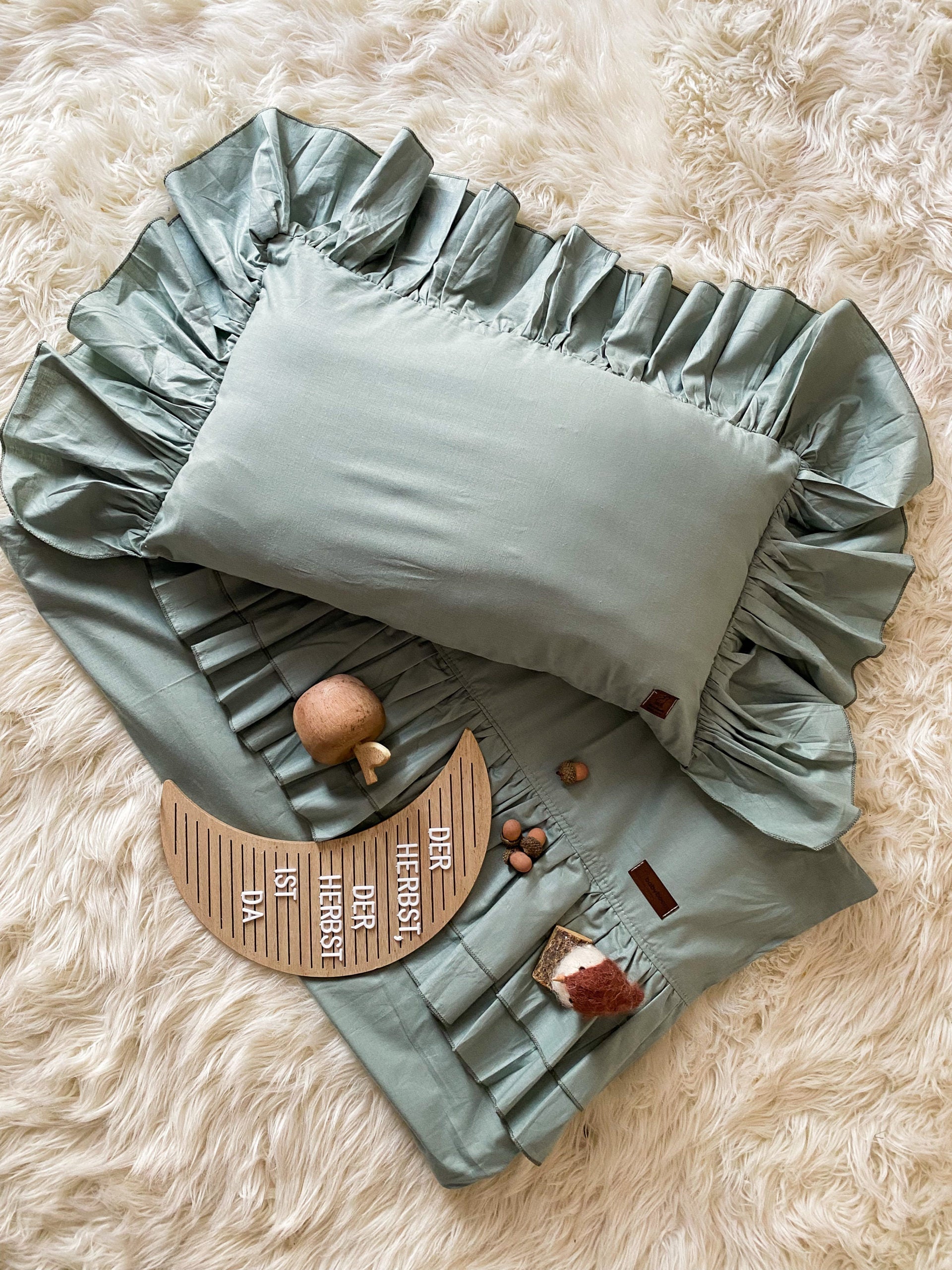 Bettwäsche mit doppelten XL-Rüschen aus Baumwolle