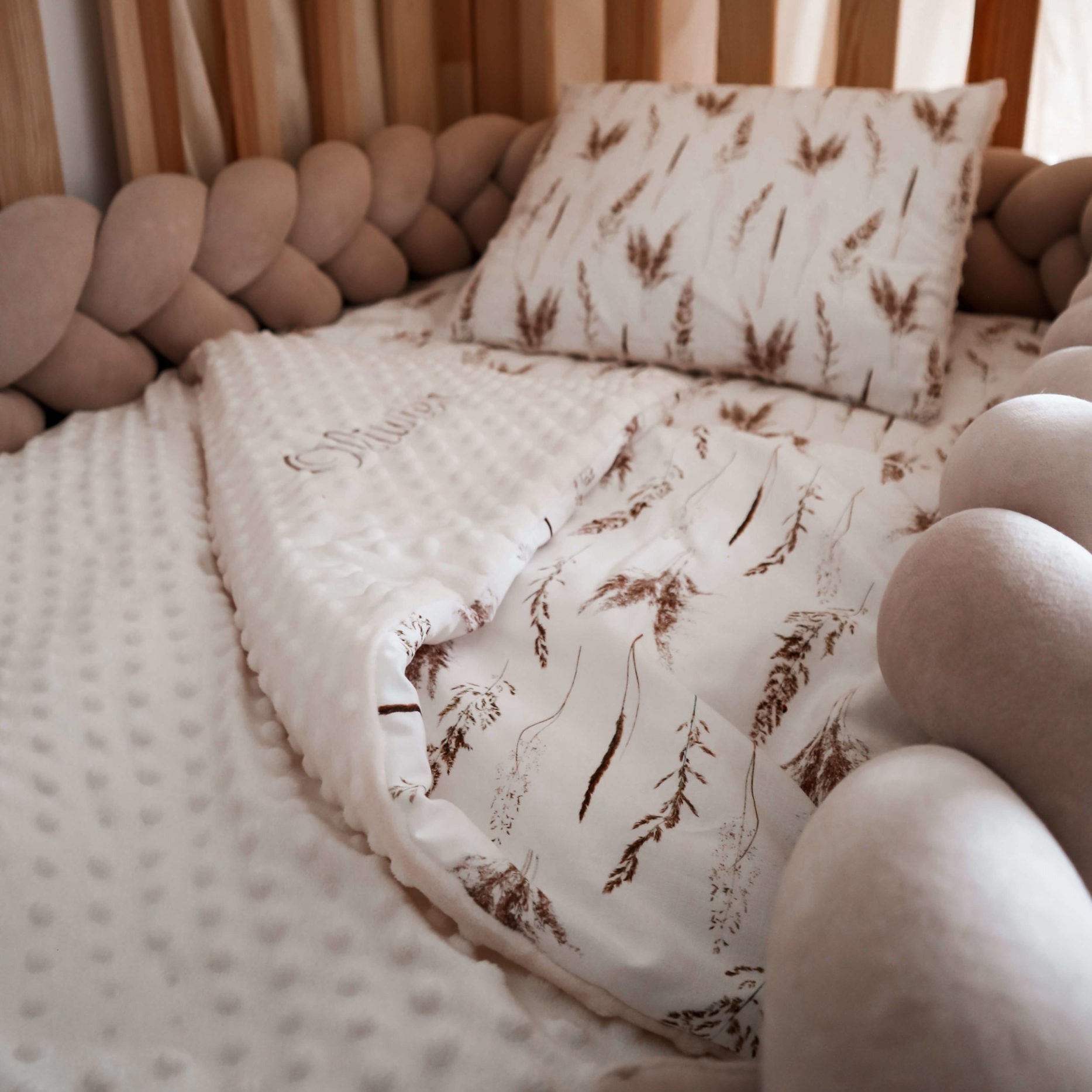 Kita-Set mit Schlafsack mit Premium Baumwolle und Minky, handmade, babyboom shop for kids