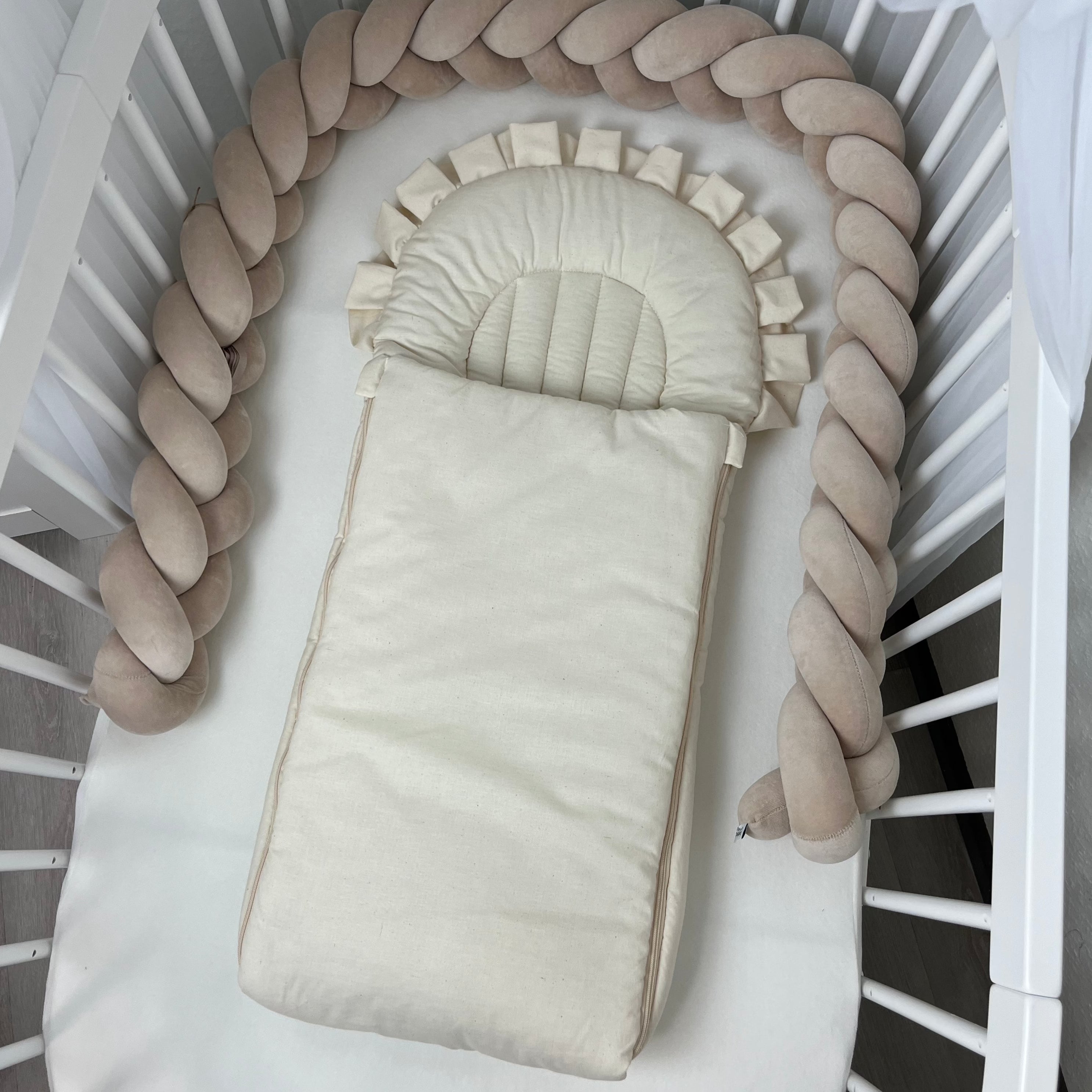 Flacher Babyschlafsack mit Wellenschnitt & Rüschen ORGANIC | ORGANISCHE BIO-BAUMWOLLE