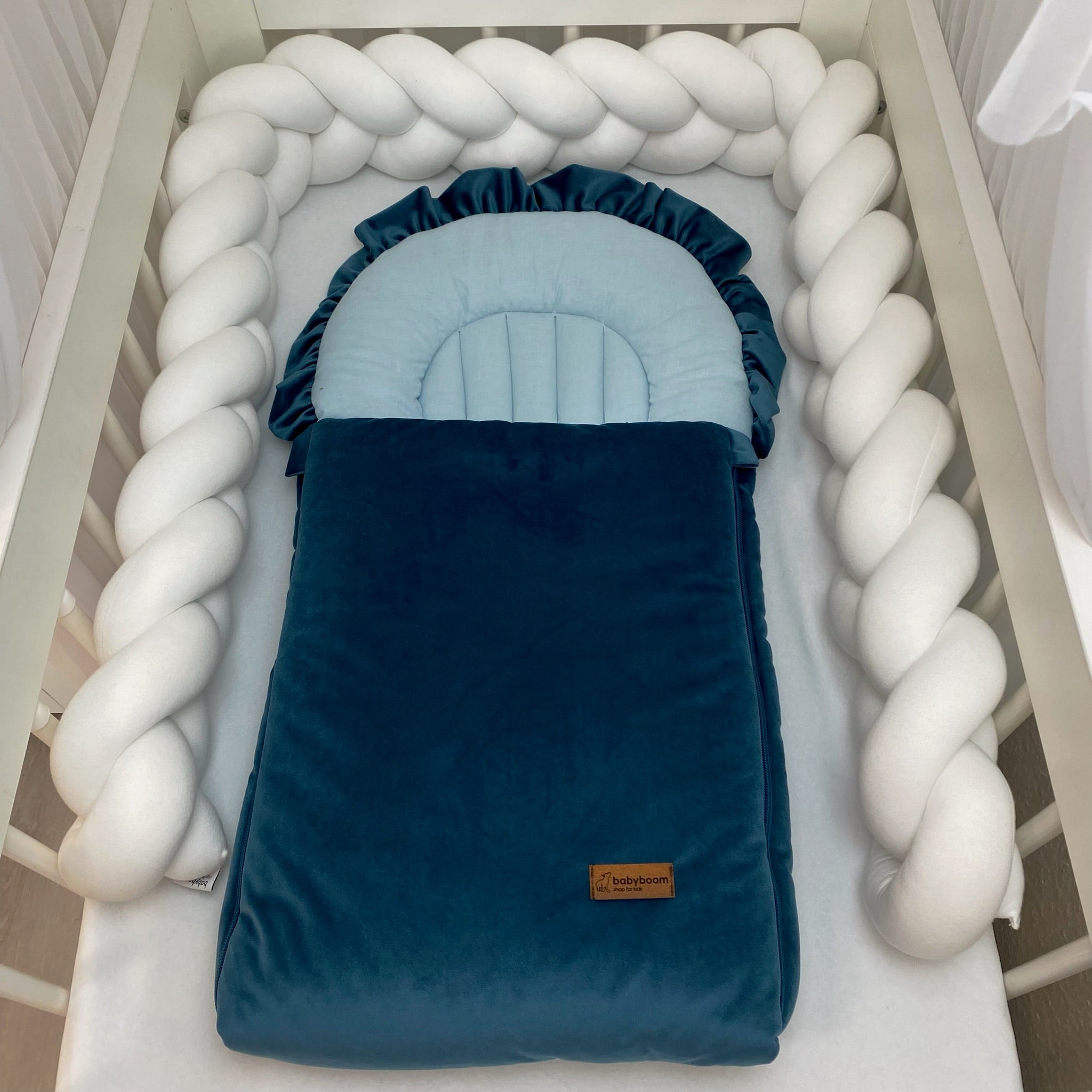 Flacher Babyschlafsack mit Wellenschnitt ROYAL | Baumwolle & Velours
