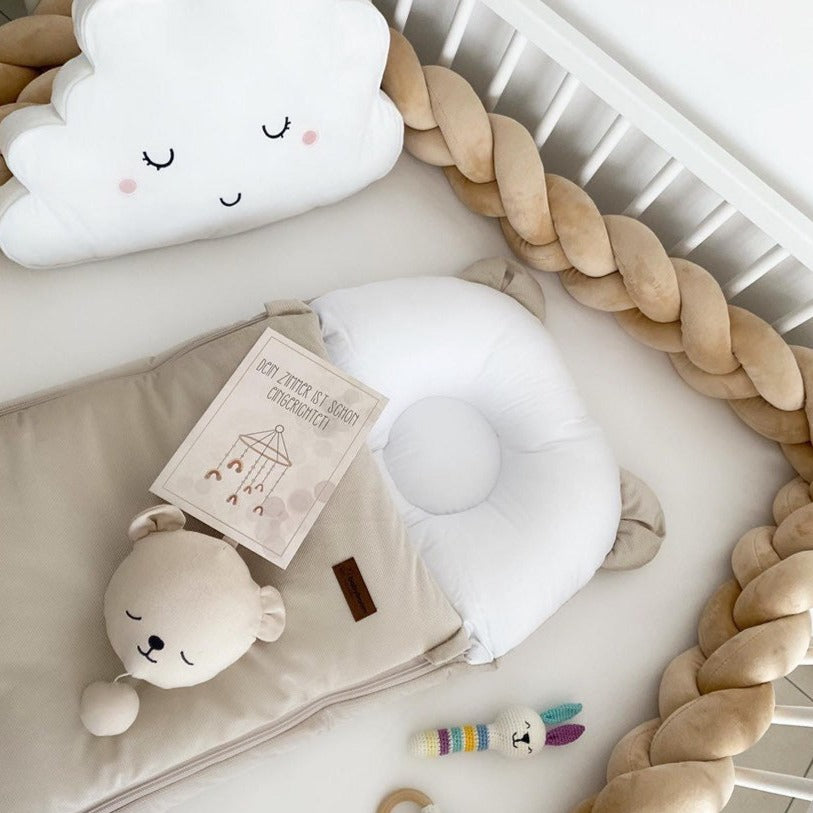 Babyschlafsack mit Bärenohren | Baumwolle & Samt