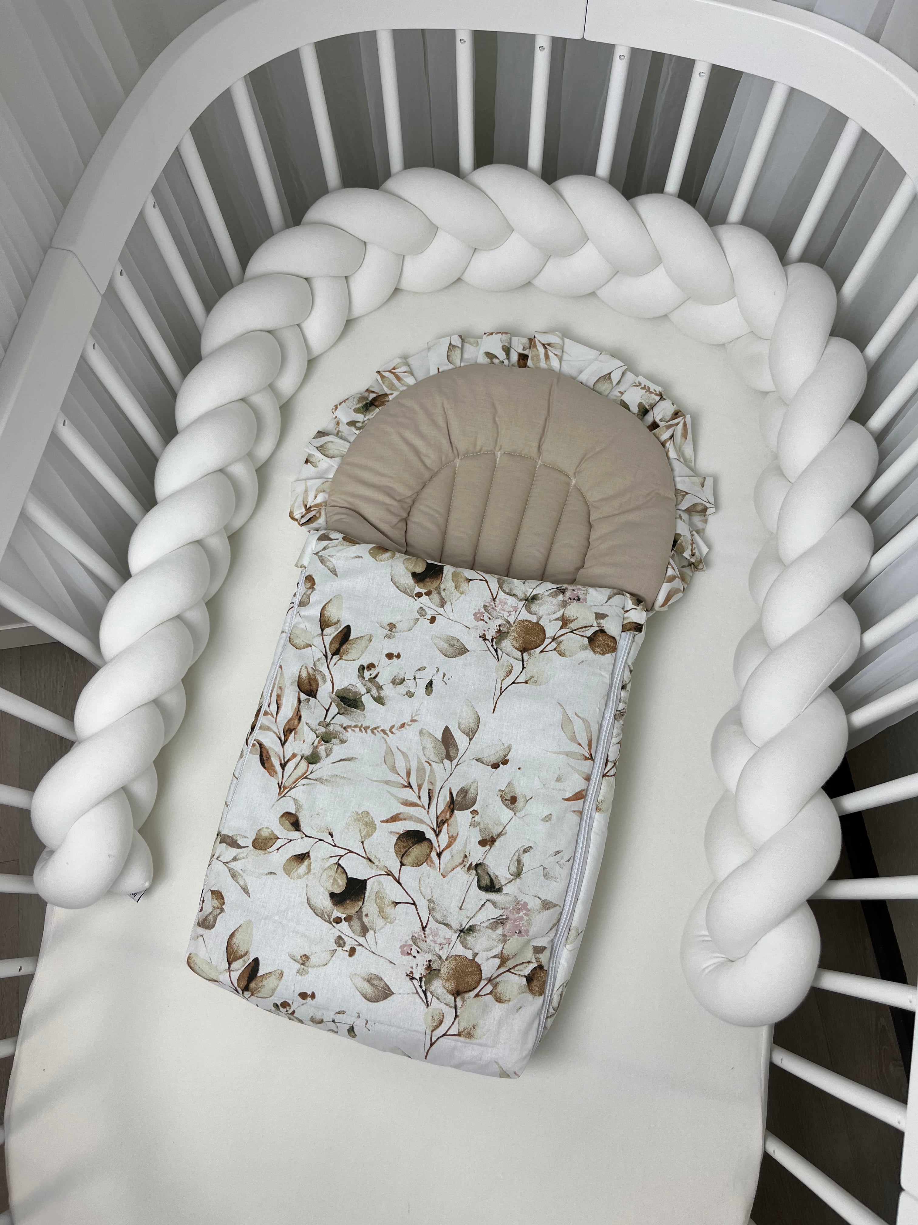 Flacher Babyschlafsack mit Wellenschnitt & Rüschen | Baumwolle mit Muster | Limited Edition