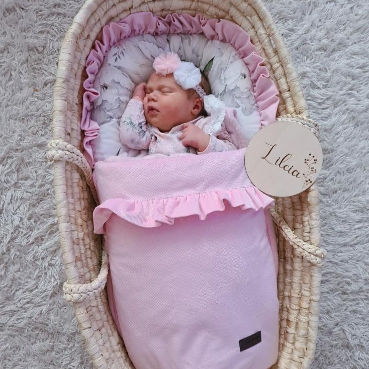 Premium Babyschlafsack mit Rüschen | Premium Baumwolle & Samt