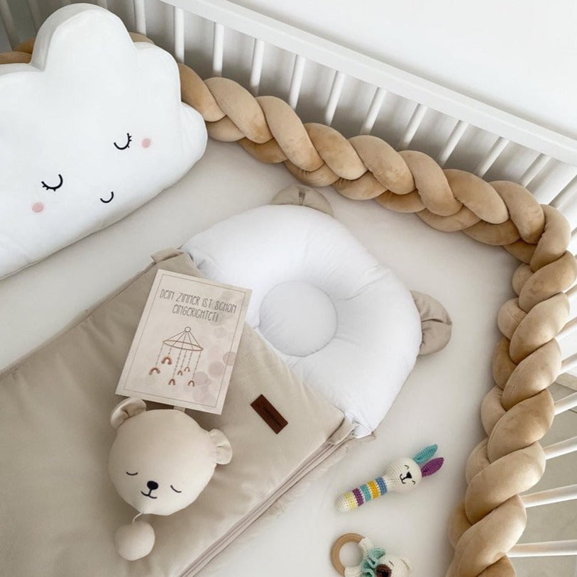 Babyschlafsack mit Bärenohren | Baumwolle & Samt