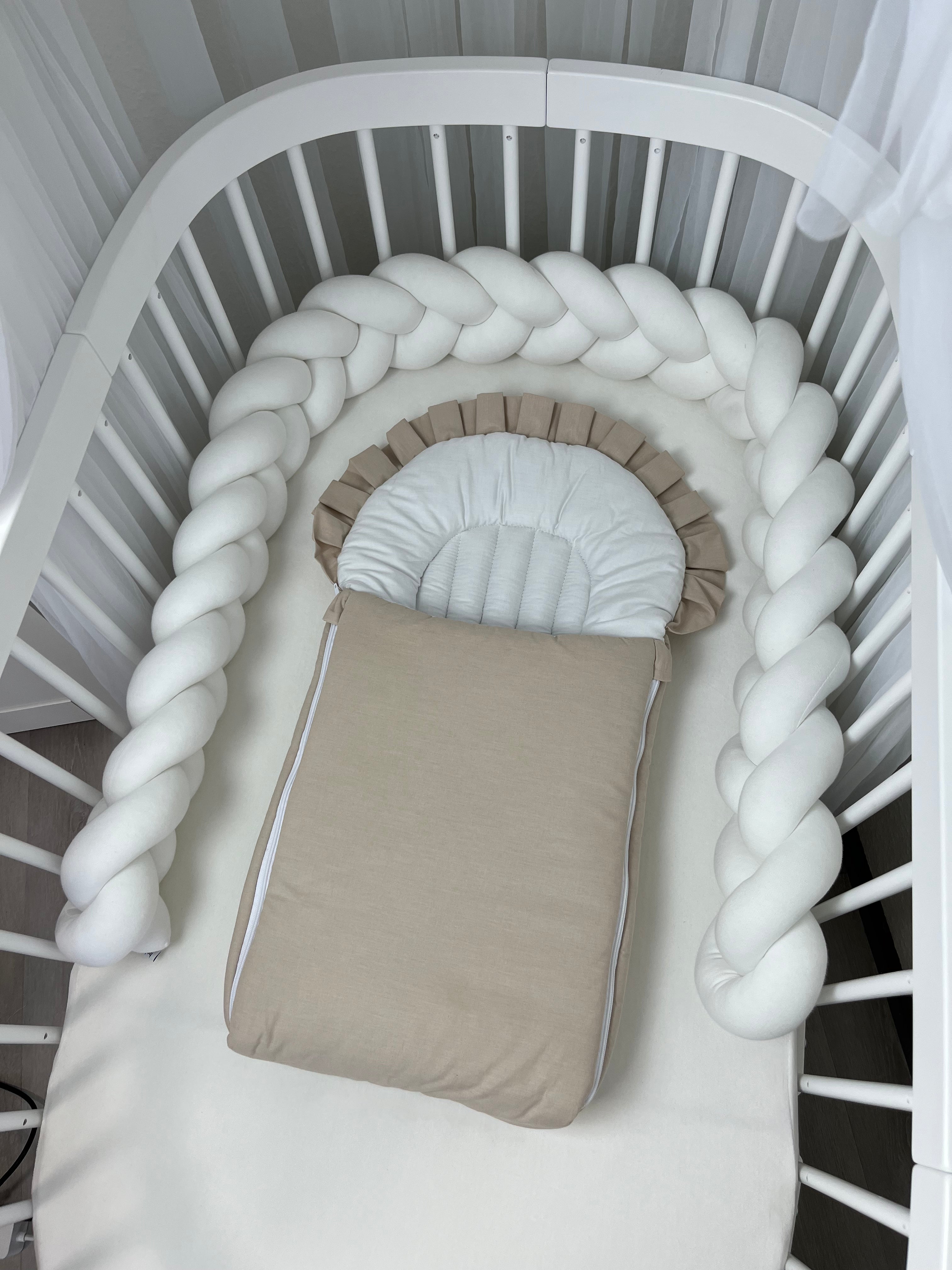 Flacher Babyschlafsack mit Wellenschnitt & Rüschen | Baumwolle
