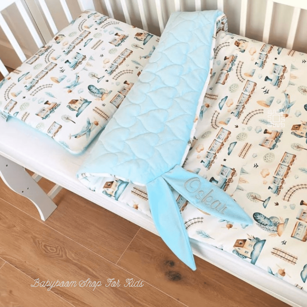 Personalisierte Decke bzw. Bettwäsche mit Hasen-Ohren für Babys & Kleinkindern "Gajka" | Samt gesteppt & Premium Baumwolle