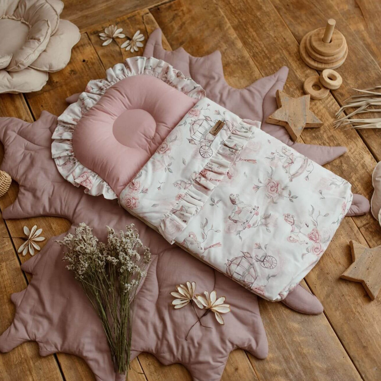 Babyschlafsack mit Rüschen | Premium Baumwolle bemustert